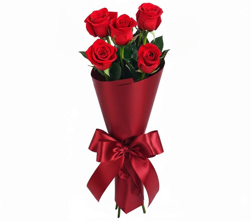 Букет 5 Красных роз Эдлесс Лав в Гагарине