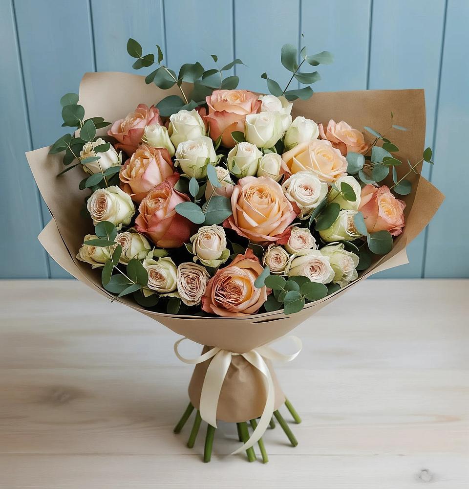 Букет цветов из: Альстромерии и Розы в Гагарине