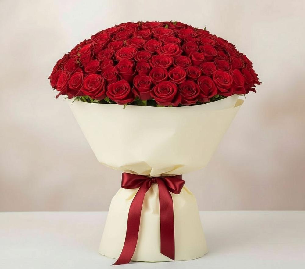Букет 101 Красная роза Милано в Гагарине