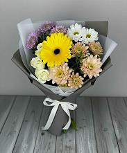 Букет цветов из:  Розы, Герберы и Хризантемы в Гагарине