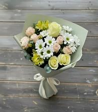 Букет цветов из:  Альстромерии, Розы и Хризантемы в Гагарине